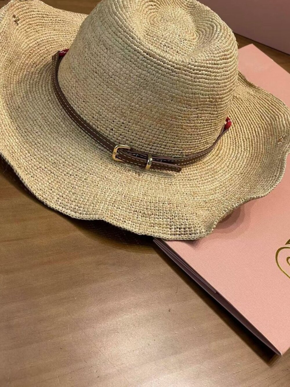Miu Miu Natural Straw Sun Hat with Red Rope Band - Picture 4 of 8